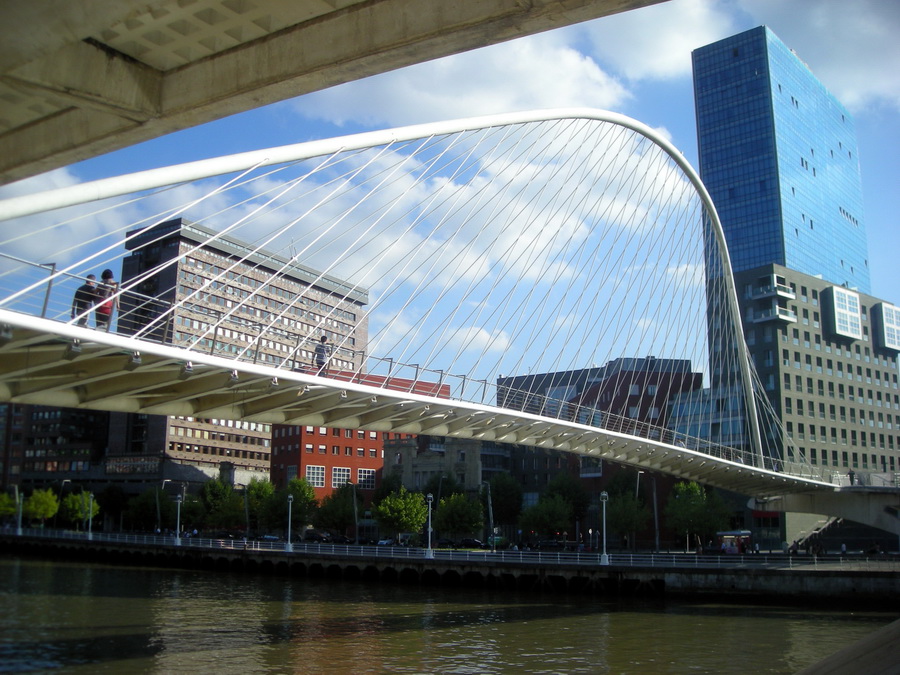 Santiago Calatrava, uvek elegantan u rešenjima mostova, nije propustio da u Bilbaou napravi još jednu spektakularnu tvorevinu.
