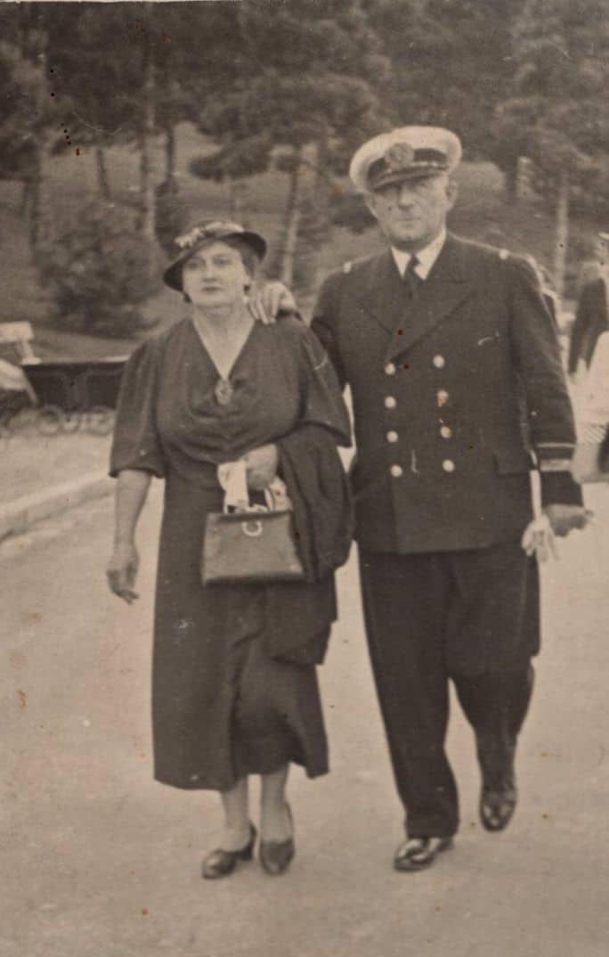 Rečni kapetan Vilim Bajer sa suprugom
