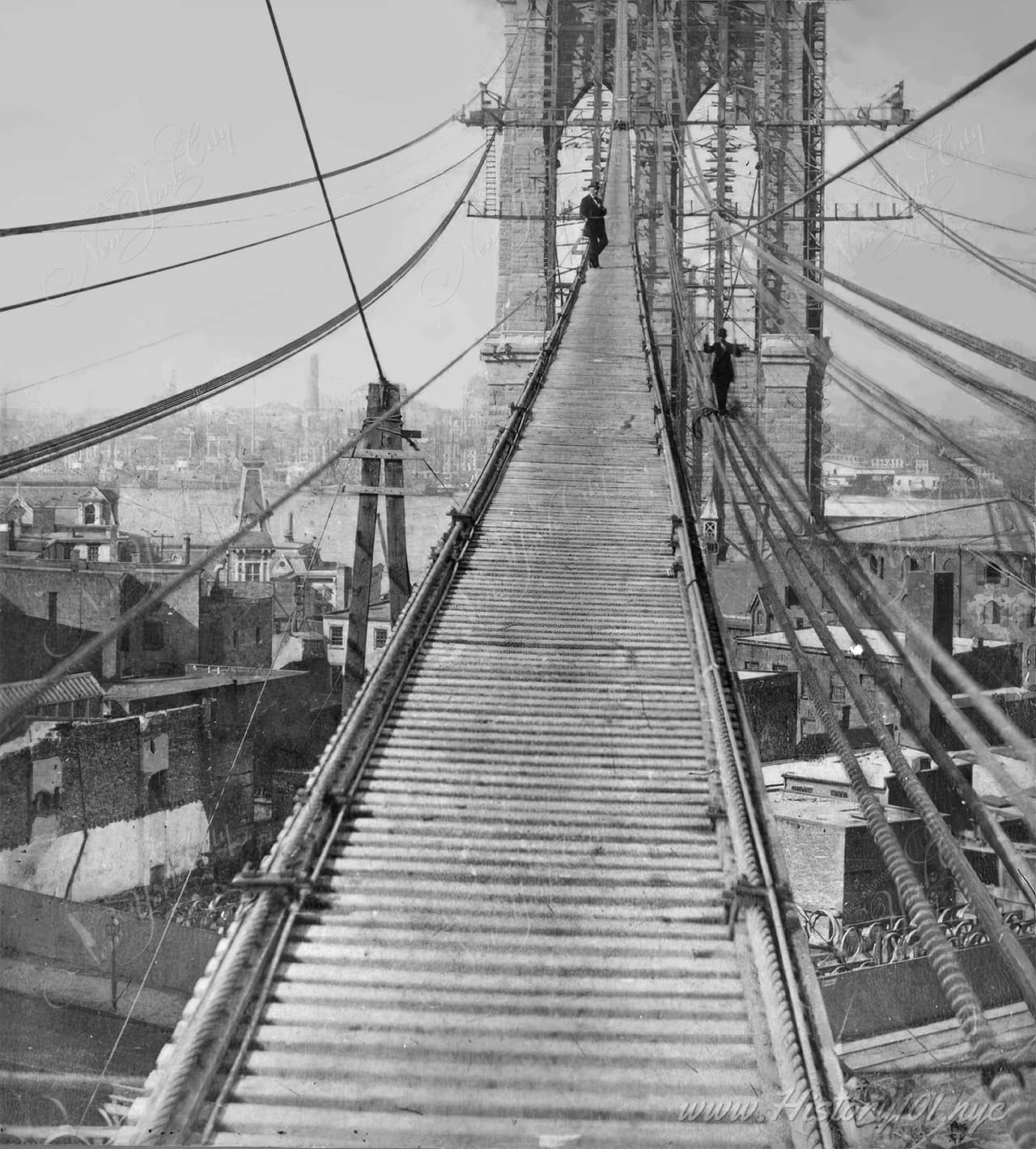 1867 Brooklyn Bridge Under Construction